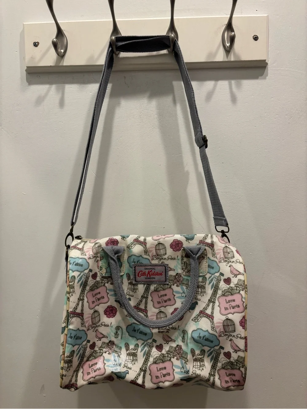 Cath Kidston Paris Print Blue Multi Crossbody Tote